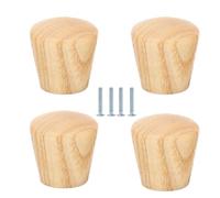 Pomos Y Tiradores Cocina 4 Piezas Pomos Y Tiradores De Madera Maciza Tirador Mini Armario Cajón Tirador Pequeño Redondo,Cera Blanca,22 * 20mm Plano