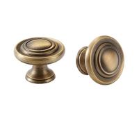 Pomos Y Tiradores Cocina Tirador De Puerta De Armario De Cobre Puro De Bronce Chino 2Piezas,Tirador Pequeño De Cajón Antiguo,Tirador De Cobre Para Armario,No.7 De Diámetro 32mm