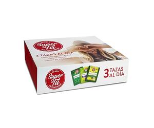 Pompadour - Cofre Reto Super Tú - 3 Variedades de tés e infusiones - Cola de Caballo, Quema-grasa Plus y Delgaxan Fibra Plus - Caja regalo surtido - 80 bolsitas