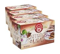 Pompadour - Infusión de Cacao - Sabor Chocolate - Dulce Capricho Sin Calorías - 18 Bolsitas (Paquete de 4)