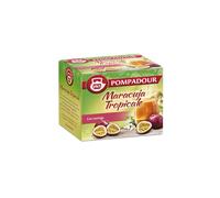 Pompadour® | Maracuja tropical infundida con moringa | Mezcla de frutas aromatizadas para té de hierbas - 1 x 10 filtros (18 Gr) | Mezcla de frutas tropicales