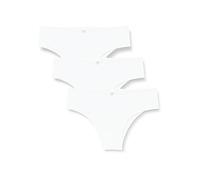 Pompea 3 Bragas de Mujer de algodón elástico, Bragas de Tejido Jersey con Costuras Planas, Color Blanco., S