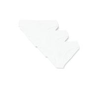 POMPEA 3 Bragas de Mujer de algodón elástico, Bragas de Tejido Jersey con Costuras Planas, Color Blanco., L
