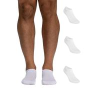 POMPEA 3 pares de calcetines para hombre de algodón, calcetines cortos en el tobillo con puntera y talón reforzados, Color blanco., 47-49