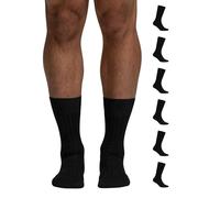 POMPEA 3 pares de calcetines para hombre de algodón, calcetines de hilo de Escocia para hombre con acabado a costa y puños elásticos, Negro, 44-46