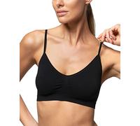POMPEA 5 sujetadores de microfibra con hombro estrecho sin costuras art. 89631552 (talla S/M, negro)