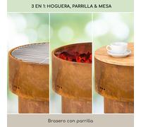 Pompeji Rust tazón de fuego y parrilla Ø60cm acero