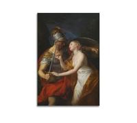 Pompeo Girolamo Batoni - Póster de obras clásicas - Alegoría de la paz y la guerra para decoración interior del hogar, pintura al óleo, lienzo fotográfico, imágenes de 50 x 75 cm