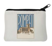 Pompeya Italia Antigua Ciudad Romana Viaje Póster Neopreno Monedero Bolsa 10x11cm Blanco, White, Talla única