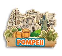 Pompeya Italia - Imán 3D para nevera, madera, recuerdo, recuerdo, nevera, hogar, cocina, pizarra blanca