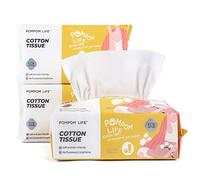 POMPOM LIFE Toallitas de secado suave, 100% algodón tejido, 300 unidades (3 paquetes), sin perfume, extra suave, toalla facial desechable, piel sensible, eliminación de maquillaje