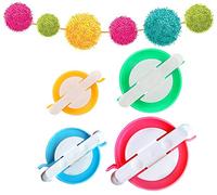Pompom Maker, 4 Tamaños Pom Pom Makers para Fluff Ball Weaver Needle Craft DIY Lana de tejer Craft Tool Tool Set Decoración (4)