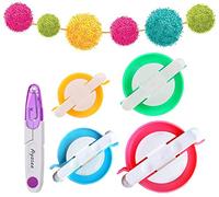 Pompom Maker, 4 tamaños Pom Pom Makers para Fluff Ball Weaver Weaver Craft Needle Craft DIY Wool Knitting Craft Tool Set Decoration + 1PS Scissors (5)