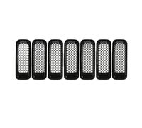 POMPOMPUR Rejilla Carreras Parachoques Delantero Inserto Malla embellecedor Anillo Marco ventilación embellecedor para Jeep para Patriot 2011 2012 2013 2014 Parrilla del Parachoques Delantero(Black)