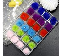 Pompones de felpa 3D para decoración artística suave, bola de pelo, imán desmontable, joyería de moda, accesorios de manicura