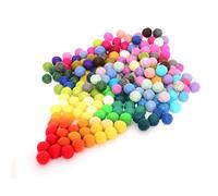 Pompones de Fieltro Glaciart One, Bolas de Lana de Fieltro (240 Piezas) 2 cm - 0.8 pulgadas, Hechas a Mano y Fieltro en 40 Colores (Rojo, Rosa, Azul, Amarillo, Negro, Blanco, Pasteles y Más) Paquete