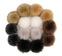 Pompones de piel sintética para sombreros, 14 piezas de pompones suaves y esponjosos, a presión de 3, 9 pulgadas, bricolaje con botón de presión para tejer sombrero, zapatos, bufandas, bols