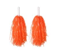 Pompones de porrista con mango doble agujero, flor competición, decorador for fiesta baile, suministros deportivos for Club, pelota porristas para escuela, baile, carnaval(Dark orange-Handle)