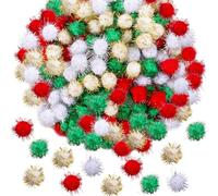 Pompones Manualidades Navidad, 200 Piezas Pompones de Colores Pequeños 2cm para Decoración del Hogar, DIY Manualidades Navideñas