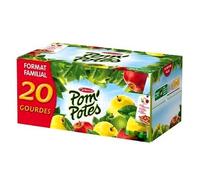 Pom'Potes Compota de Manzana Natural Sin Azúcares Añadidos, 12 Bolsas x 90g, Origen Francia