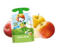 Pom'Potes Compota de Manzana Natural Sin Azúcares Añadidos, Origen Francia, Pack 12 Unidades x 90g, Puré de Fruta, Temperatura Ambiente
