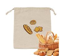 Pomrone Lino para Pan | Bolsas Pan Tela con cordón - Bolsas Pan ecológicas para Almacenamiento Baguette Pan casero