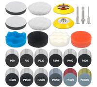 Pomsare Kit Pulido Faros Coche de 133 Piezas, Discos de Lijado 75mm para Taladro, Barniz Faros Coche, Restauración de Faros Lijas Húmedas y Secas 60-10000 Granos, Accesorios para Auto, Madera y Metal