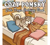 Pomsky Coloring Book for Kids & Adults: 68 Cute & Cozy Pomsky Coloring designs with Everyday Life and Outdoor Scenes