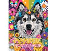 Pomsky Dog Coloring Book: A Stress Relieving Gift with Blue-Eyed Puppies & Wolf-Like Dogs: Perfect for Dog Lovers of Siberian Huskies & Pomeranians