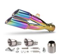 POMUHYE Escape Moto Compatible con para ZX25R Silenciador para Escape Motocicleta Tubo Silenciador Cola Salida Doble Modificado Tubo para Escape De Motocicleta Universal De 51 Mm