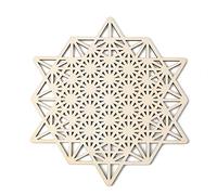 Pomurom 64 Lados Madera Decoración Pared, 28CM Geometría Sagrada Madera, Cuadros Mandalas Decorativos Madera Tallada Calada para la Pared Regalos Esoterismo Amuletos Meditacion Yoga