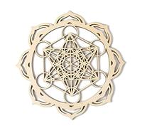 Pomurom Cubo de Metatrón Decoración de Pared de Madera, 28cm Símbolo Espiritual de Geometría Sagrada para Meditación Yoga, Escultura de Pared para Decoración del Hogar Dormitorio Sala de Estar