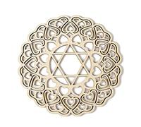 Pomurom Decoración de pared de chakra de corazón, madera, 28 cm, geometría sagrada de madera, símbolo espiritual para yoga, meditación, hogar, dormitorio, salón, decoración de pared