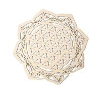 Pomurom Flor de la Vida Man-dala decoración de Pared, 28 cm, geometría Sagrada de Madera, Arte de Pared, símbolo Espiritual para Yoga, meditación, hogar, Dormitorio, salón