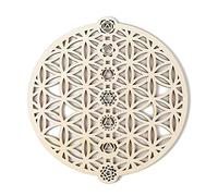 Pomurom la Vida 7 Chakra Madera Decoración Pared, 28CM Geometría Sagrada Madera, Cuadros Mandalas Decorativos Madera Tallada Calada para Pared Regalos Esoterismo Amuletos Meditacion Yoga