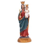 Pomurom la Virgen María Resina, 20 cm, Multicolor Virgo María con el Niño Jesús, Escultura Religiosa, Estatua la Virgen María para decoración del hogar y Religiosa, Regalo para coleccionar