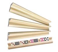Pomurom Soporte para dominó, 4/8 unidades, de madera, bandejas de dominó para juegos de palabras, tren mexicano, mahjong y chickenfoot juegos, regalo para amigos, adultos, jugadores de dominó