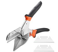 Pomurom Tijeras de inglete para manualidades, cortador multiángulo ajustable de 45 a 135 grados, tijeras de canal multifunción, incluye 2 cuchillas de repuesto para cortar madera blanda,