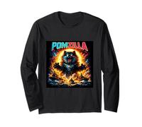 Pomzilla Pomeranian Dog Funny Boys Girls Disfraz Monster Pom Manga Larga