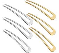 Pon francés de 6 piezas, alfiler de cabello francés, alfiler de metal en forma de U, horquilla de cabello de 3.9 pulgadas, alfileres de cabello franceses fáciles de usar para mujeres accesorios para