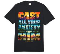 Pon Toda tu ansiedad en él 1 Pedro 5:7 Escritura bíblica Comfort Colors Adult Heavyweight T-Shirt