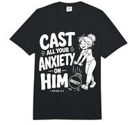 Pon Toda tu ansiedad en él 1 Pedro 5:7 Escritura bíblica Comfort Colors Adult Heavyweight T-Shirt