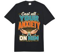 Pon Toda tu ansiedad en él 1 Pedro 5:7 Escritura bíblica Comfort Colors Adult Heavyweight T-Shirt