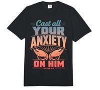 Pon Toda tu ansiedad en él 1 Pedro 5:7 Escritura bíblica Comfort Colors Adult Heavyweight T-Shirt