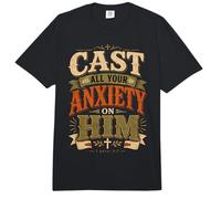 Pon Toda tu ansiedad en él 1 Pedro 5:7 Escritura bíblica Comfort Colors Adult Heavyweight T-Shirt