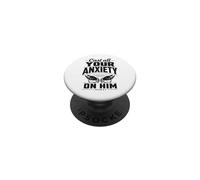 Pon Toda tu ansiedad en él 1 Pedro 5:7 Escritura bíblica PopSockets PopGrip Adhesivo