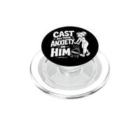 Pon Toda tu ansiedad en él 1 Pedro 5:7 Escritura bíblica PopSockets PopGrip para MagSafe