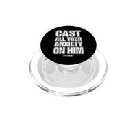 Pon Toda tu ansiedad en él 1 Pedro 5:7 Escritura bíblica PopSockets PopGrip para MagSafe