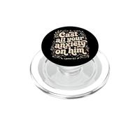 Pon Toda tu ansiedad en él 1 Pedro 5:7 Escritura bíblica PopSockets PopGrip para MagSafe