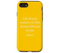 Pon todas tus ansiedades sobre Él cuida de ti 1 Pedro 5 7 Carcasa para iPhone SE (2020) / 7 / 8